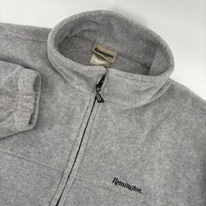 Vintage Remington Mens XL Full Zip Fleece‎ Coat Jacket Shacket Gray Heather